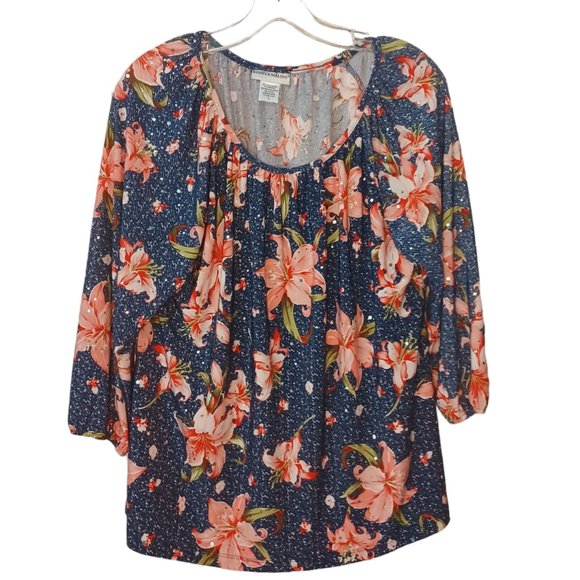 Rebecca Malone Floral Top Size Large - Picture 1 of 3